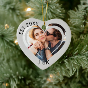Décoration En Céramique Photo de couple minimaliste pour le premier Noël e