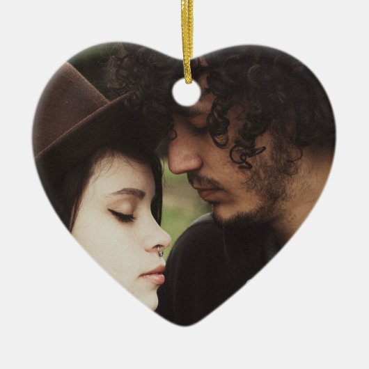 Décoration En Céramique Photo de couple Noël Photo Ornament Keepsaké (Devant)