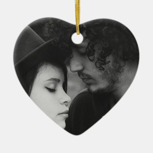 Décoration En Céramique Photo de couple Noël Photo Ornament Keepsaké (Devant)