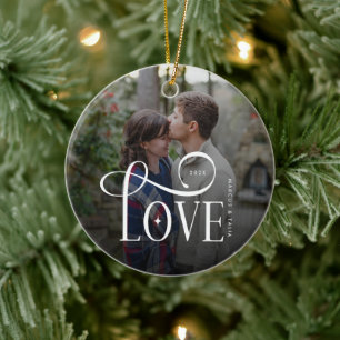 Décoration En Céramique Photo de couples fiancés personnalisé avec écritur