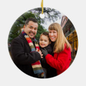 Décoration En Céramique Photo de Custom Rustic Red Plaid Tree & Chalkboard (Dos)