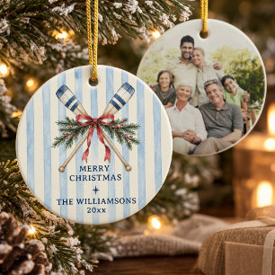 Décoration En Céramique Photo de famille aux rames croisées de Coastal Gra