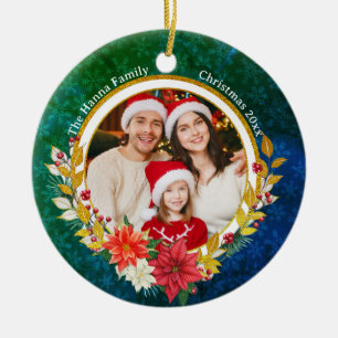 Décoration En Céramique Photo de famille & Cadeau de Noël joyeux Euphorbe