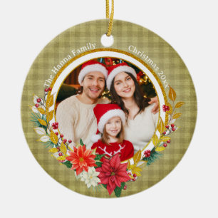 Décoration En Céramique Photo de famille & Cadeau de Noël joyeux Euphorbe