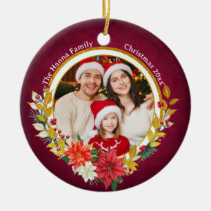 Décoration En Céramique Photo de famille & Cadeau de Noël joyeux Euphorbe