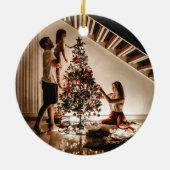 Décoration En Céramique Photo de famille de la couronne de Noël simple et (Dos)