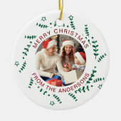 Décoration En Céramique Photo de famille de la couronne de Noël simple et (Devant)