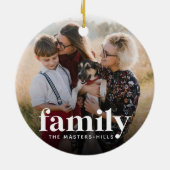 Décoration En Céramique Photo de famille et nom (Dos)