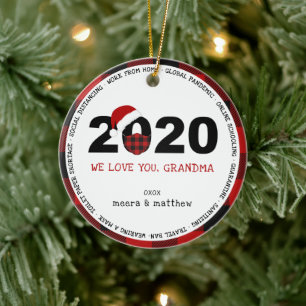 Décoration En Céramique Photo de grand-mère à carreaux 2020 COVID19