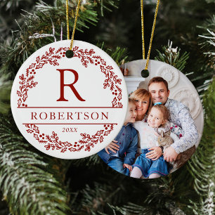 Décoration En Céramique Photo de la famille des couronnes de Noël