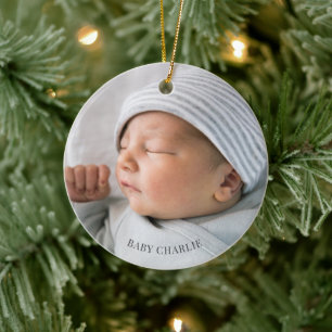 Décoration En Céramique Photo de naissance de bébé