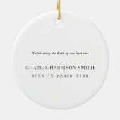 Décoration En Céramique Photo de naissance de bébé (Dos)