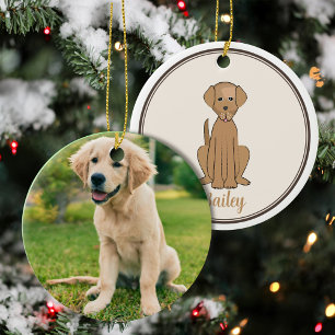 Décoration En Céramique Photo de Noël Cute Chien Chien Chien Chien Coquele