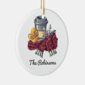 Décoration En Céramique Photo de Noël de l'amoureux du café (Droite)