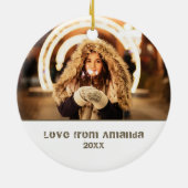 Décoration En Céramique Photo de Noël moderne personnalisée (Dos)