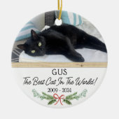 Décoration En Céramique Photo de Noël personnalisé en mémoire d'un animal  (Devant)