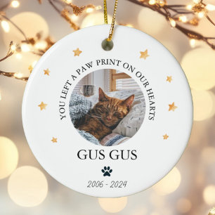 Décoration En Céramique Photo de Noël personnalisé en mémoire d'un animal 