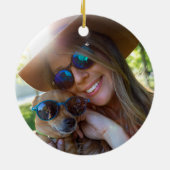 Décoration En Céramique Photo de Noël pour chien ou chat 2 (Dos)