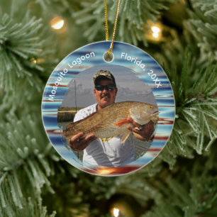 Décoration En Céramique Photo de pêcheur Grande prise personnalisée