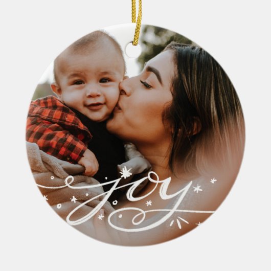 Décoration En Céramique Photo de vacances Lettrée Main Joy (Devant)