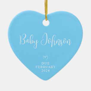 Décoration En Céramique Photo des futurs parents Bébé garçon attendu 2024