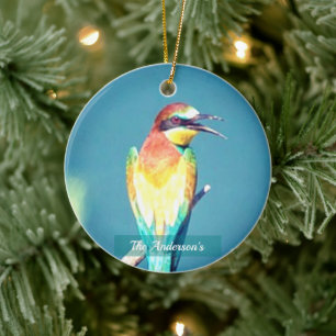 Décoration En Céramique Photo d'oiseau coloré personnalisé