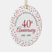 Décoration En Céramique Photo du 40e anniversaire de Ruby Hearts (Droite)