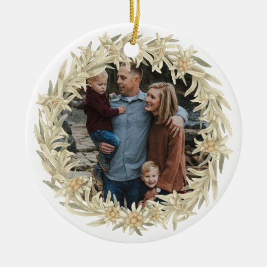 Décoration En Céramique Photo Edelweiss Forêt florale alpine (Devant)