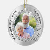 Décoration En Céramique Photo en argent 60e anniversaire du mariage diaman (Gauche)