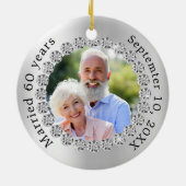 Décoration En Céramique Photo en argent 60e anniversaire du mariage diaman (Dos)