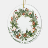 Décoration En Céramique PHOTO Festif Pine Cônes Noël (Gauche)