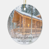 Décoration En Céramique Photo First Christmas New Home Gris Script 2024 (Gauche)