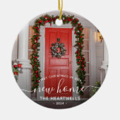 Décoration En Céramique Photo First Christmas Nouveau Home White Script (Devant)