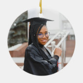 Décoration En Céramique Photo Graduation Félicats Moderne violet et or (Dos)