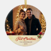 Décoration En Céramique Photo Hiver Moderne Aquarelle Premier Noël (Devant)