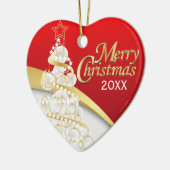 Décoration En Céramique Photo : Noël rouge, blanc et or | PERSONNALISER (Gauche)