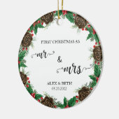 Décoration En Céramique Photo Our First Christmas as Mr & Mrs Newlyweds (Gauche)