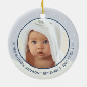 Décoration En Céramique Photo personnalisable Babys First Christmas (Dos)