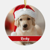 Décoration En Céramique Photo personnalisé avec monogramme de script, Noël (Devant)