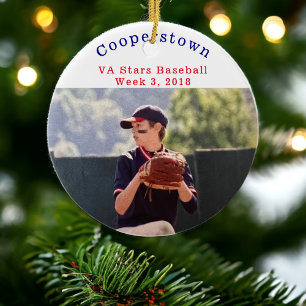 Décoration En Céramique Photo personnalisé de joueur de baseball de Cooper
