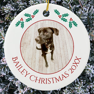 Décoration En Céramique Photo personnalisé de Noël de chien de compagnie