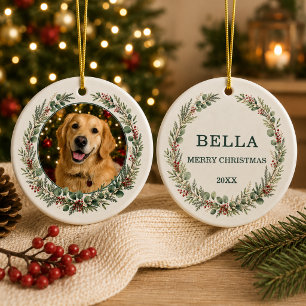 Décoration En Céramique Photo personnalisé de Noël pour chien