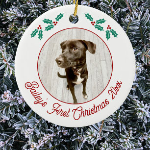 Décoration En Céramique Photo personnalisé de Noël pour chien ou chiot