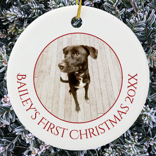 Décoration En Céramique Photo personnalisé de Noël pour chien ou chiot