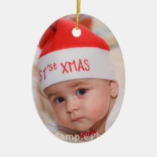 Décoration En Céramique Photo personnalisée Baby 1er Noël