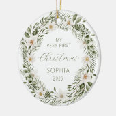 Décoration En Céramique Photo personnalisée Bébé 1er Noël Bois (Gauche)