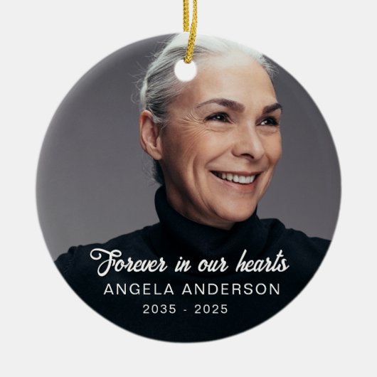 Décoration En Céramique Photo personnalisée Hommage commémoratif funéraire (Devant)
