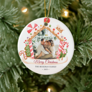 Décoration En Céramique Photo personnalisée Maison en pain d'épice Noël