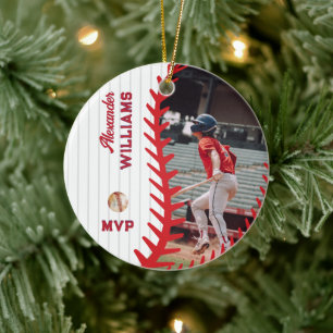 Décoration En Céramique Photo PERSONNALISÉE moderne Softball de base-ball