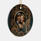 Décoration En Céramique Photo personnalisée Pendentif de Noël design orné (Droite)